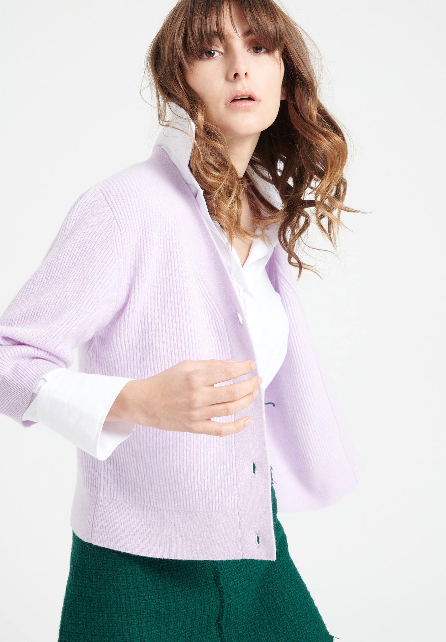 Studio Cashmere8  MIA 13 Cardigan con scollo a V e maniche corte - 100% cashmere 