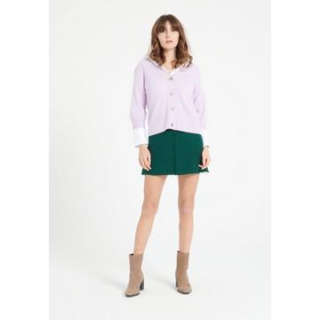MIA 13 Cardigan col V manches courtes - 100% cachemire