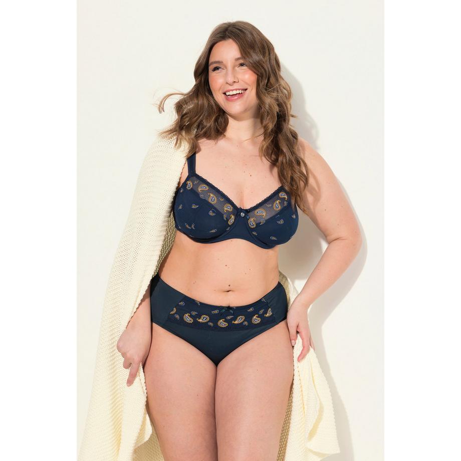 Ulla Popken Midislip Paisley Stickerei Mikrofaser  