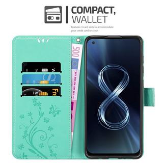 Cadorabo  Hülle für Asus ZenFone 8 Blumen Design Magnetverschluss 