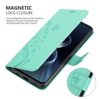 Cadorabo  Hülle für Asus ZenFone 8 Blumen Design Magnetverschluss 