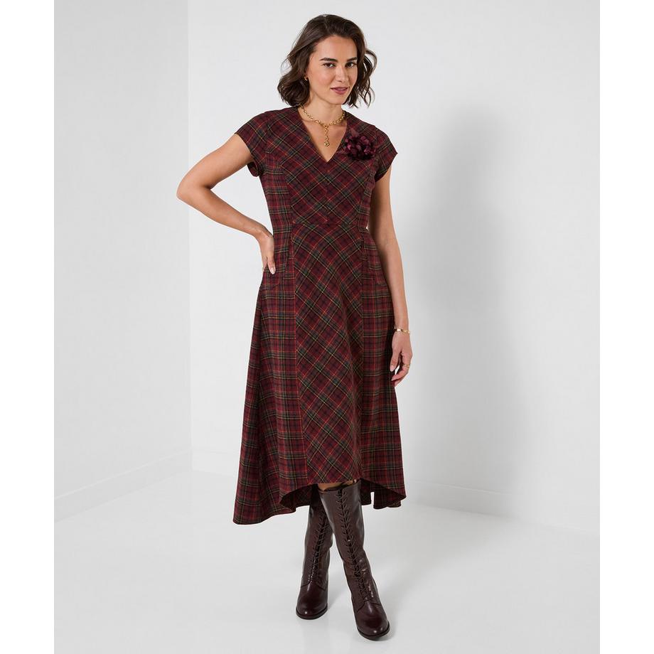 Joe Browns Robe Longue à Carreaux Tradition Ruby  