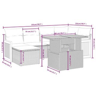 VidaXL Ensemble de canapés de jardin rotin synthétique  