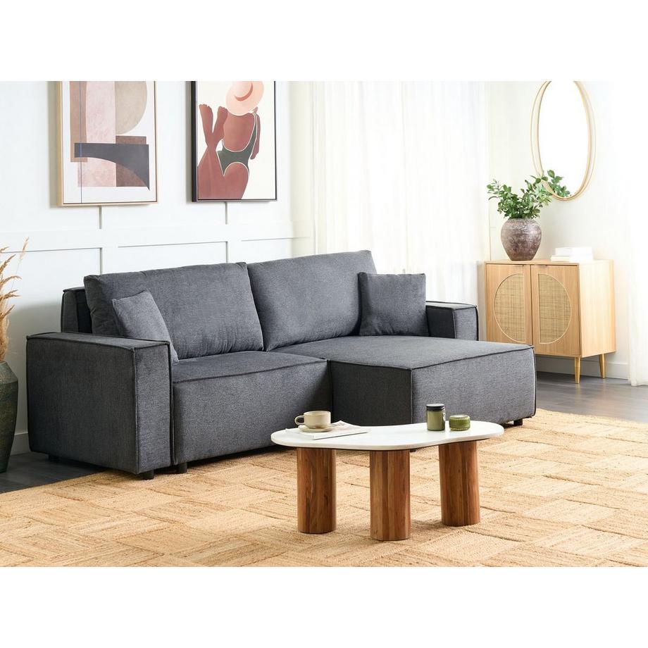 Beliani Canapé d'angle en Tissu Scandinave KARILA  