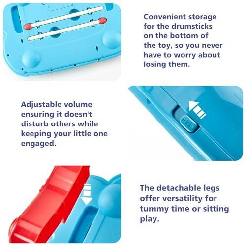 Activity-board  Jouet musical pour bébé Bébé de 1 2 3 4 5 ans Jouet Xylophone et tambour pour bébé 