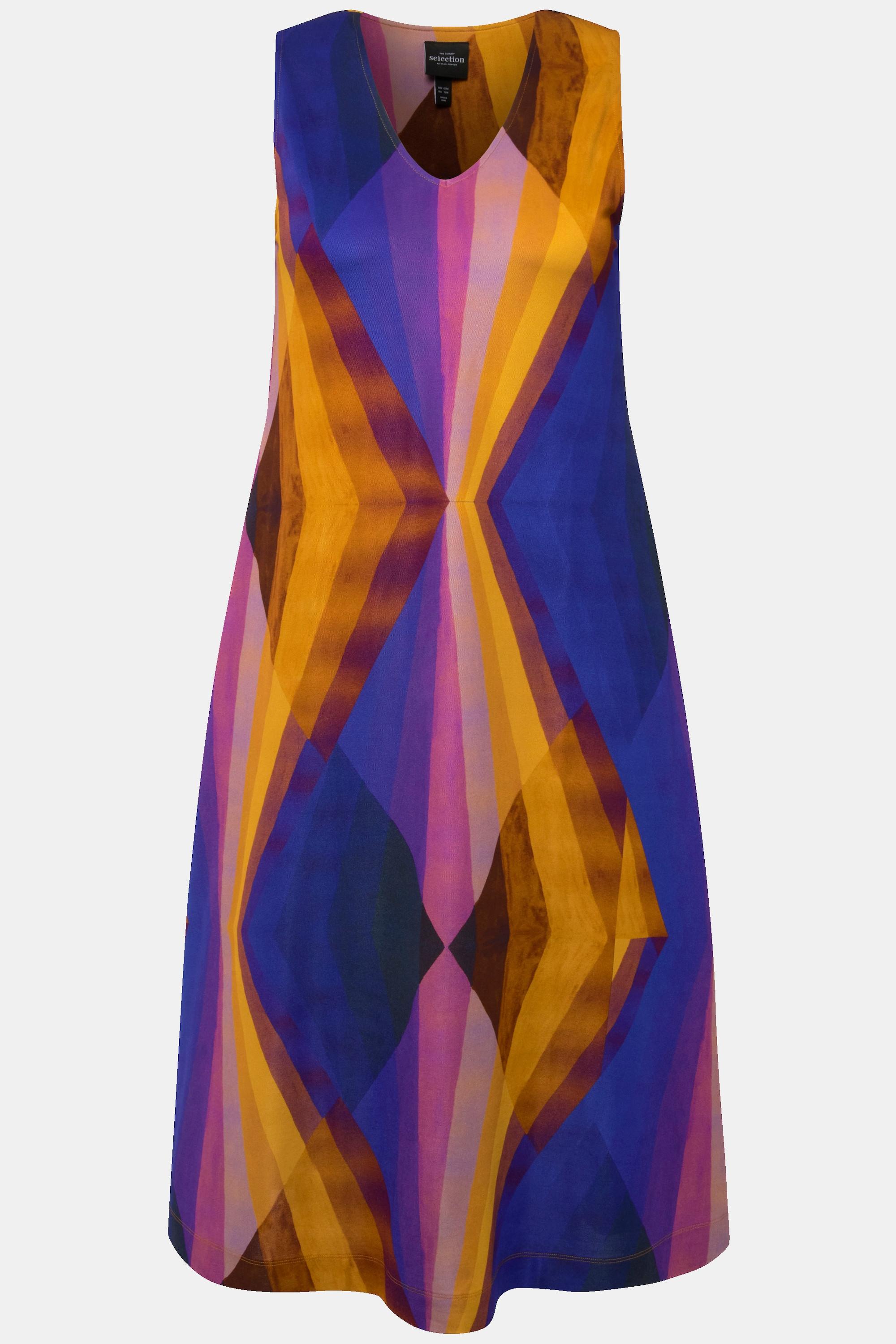 Ulla Popken Robe Midi Slinky Géométrique Sans Manches acheter en