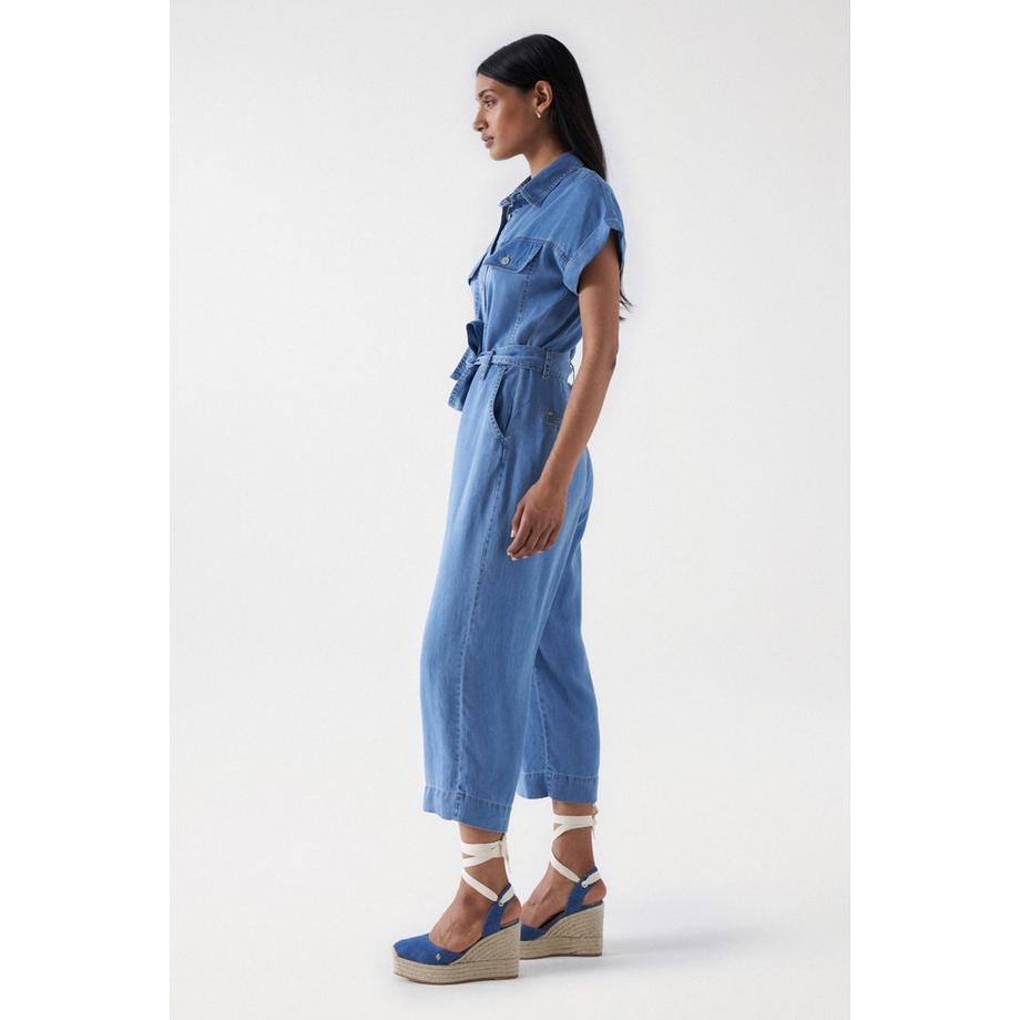 Salsa Light Denim Overall Jumpsuit  