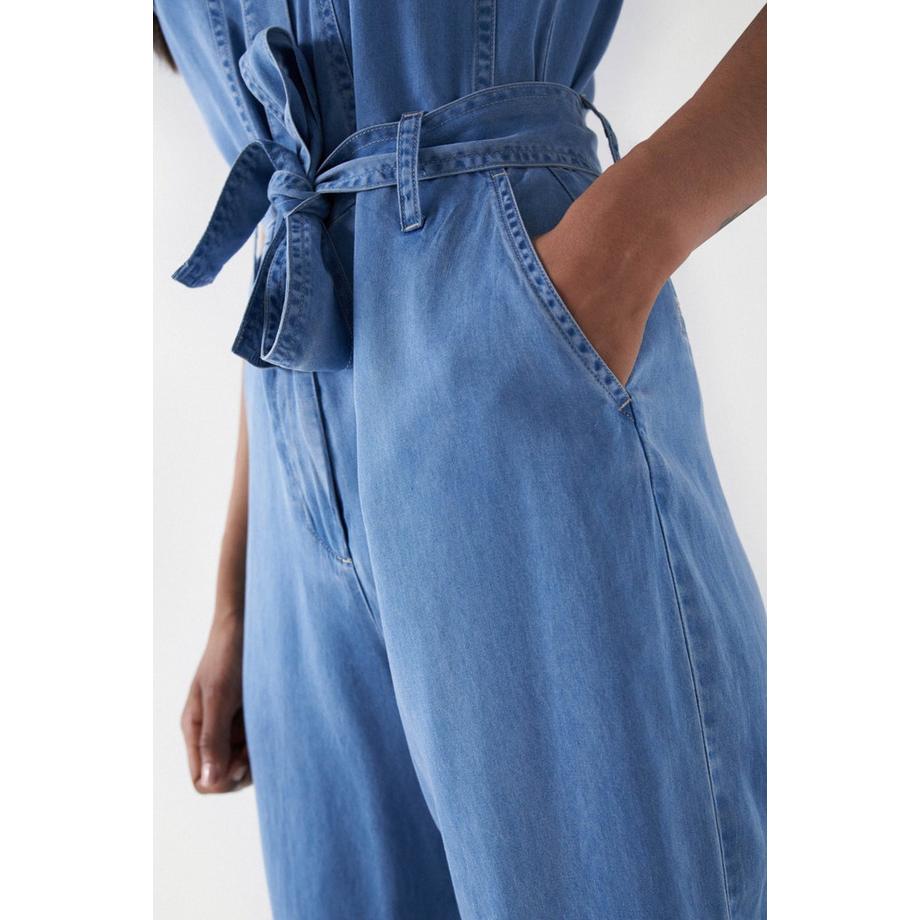 Salsa Light Denim Overall Jumpsuit  