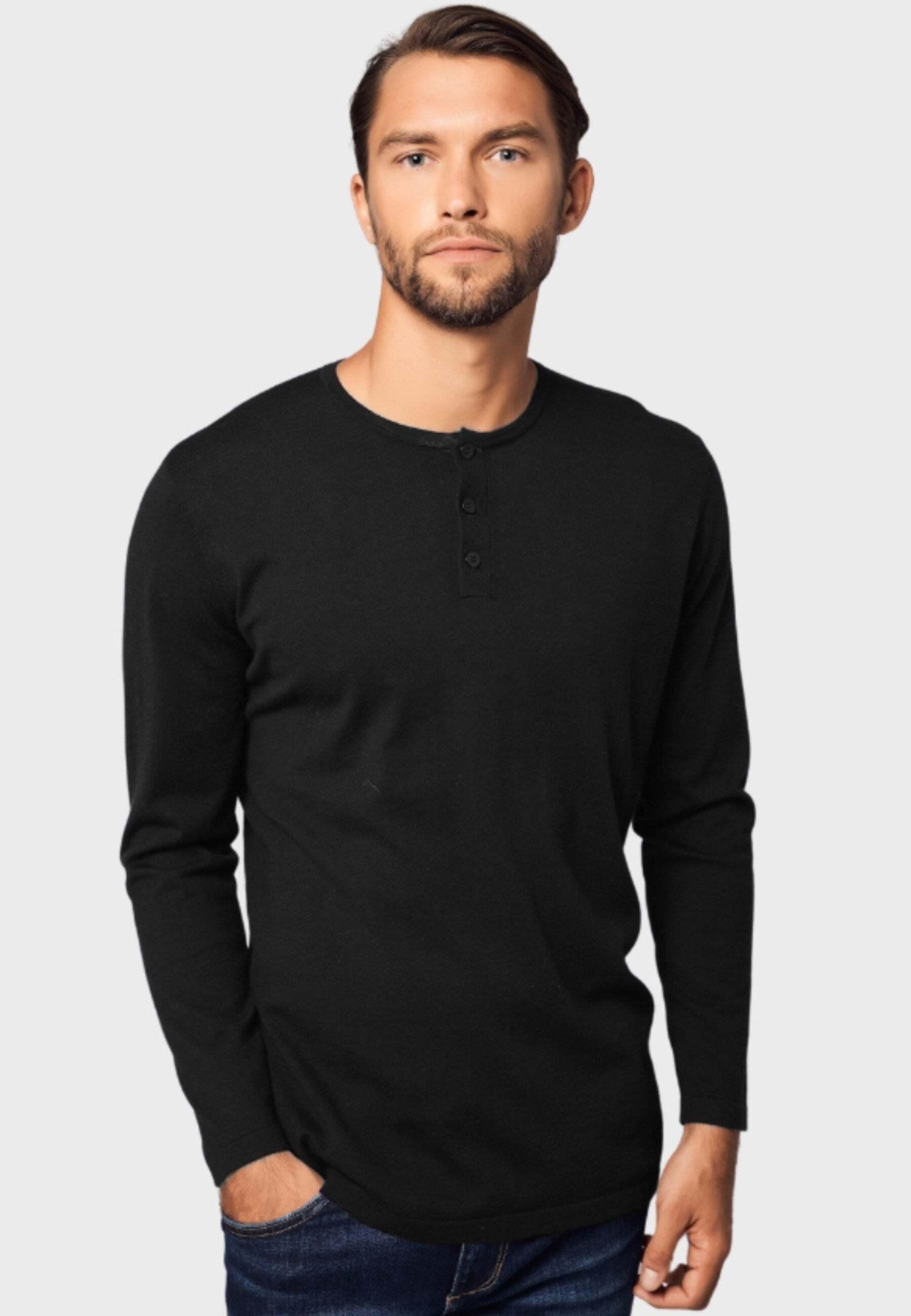 Bellemere New York  T-shirt Henley Coton Cachemire 