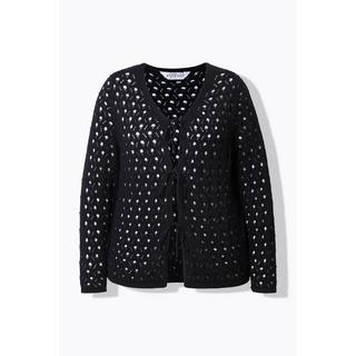 Studio Untold Strickjacke Straight Shape Lochmuster  