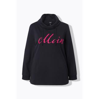 Ulla Popken  Sweat-shirt col montant et manches longues. Imprimé « salut ». 