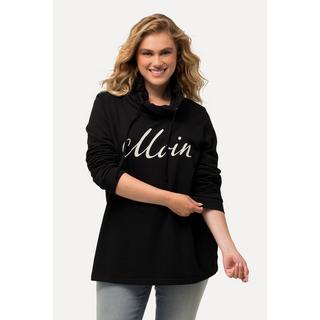 Ulla Popken  Sweat-shirt col montant et manches longues. Imprimé « salut ». 