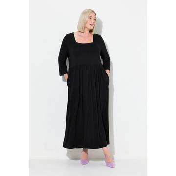 Robe en jersey coupe évasée, décolleté carré et superbe coloris