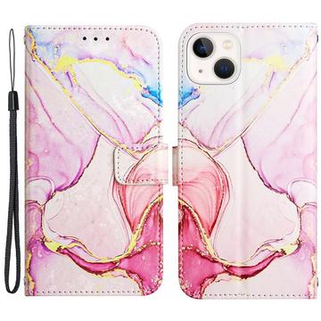 iPhone 14 - Coque cuir pink Marble