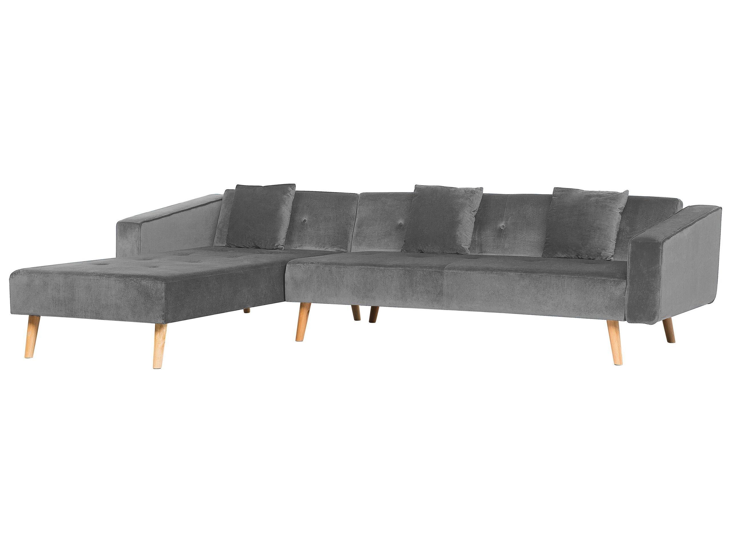 Beliani Ecksofa aus Samtstoff Modern VADSO  