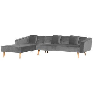 Beliani Ecksofa aus Samtstoff Modern VADSO  