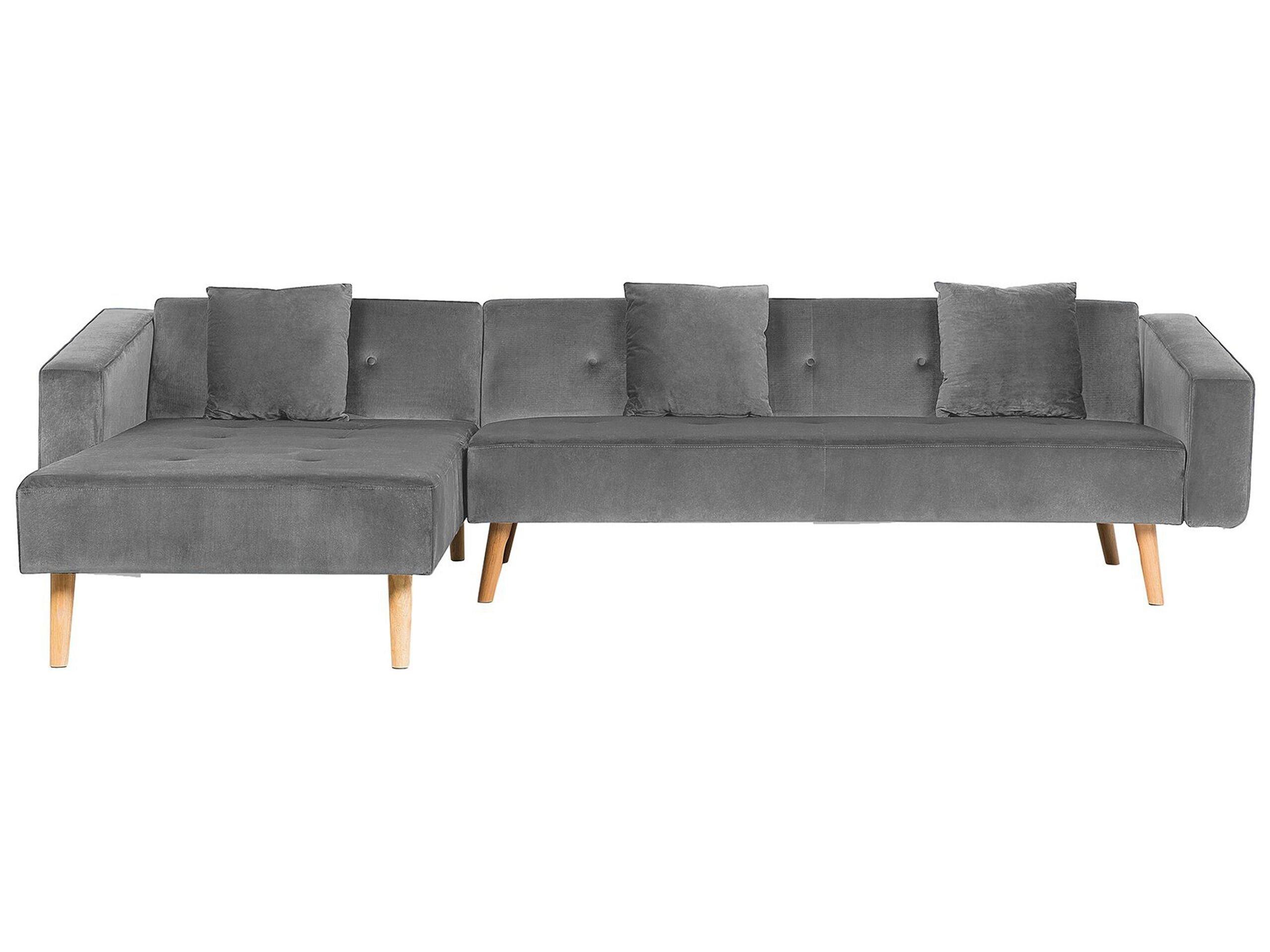 Beliani Ecksofa aus Samtstoff Modern VADSO  