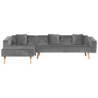 Beliani Ecksofa aus Samtstoff Modern VADSO  