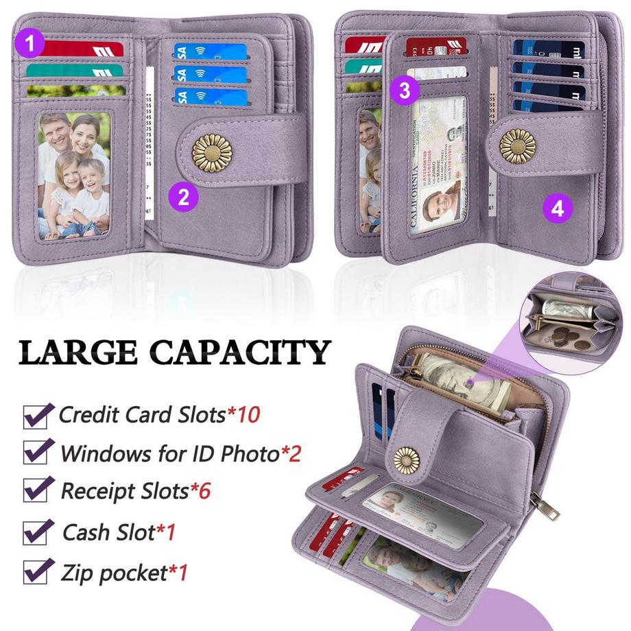 Only-bags.store Große Kapazität PU-Leder Vintage Brieftasche  