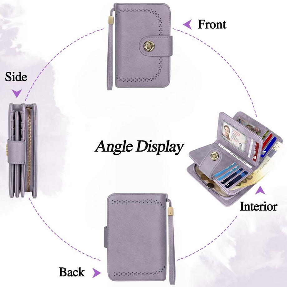 Only-bags.store Große Kapazität PU-Leder Vintage Brieftasche  