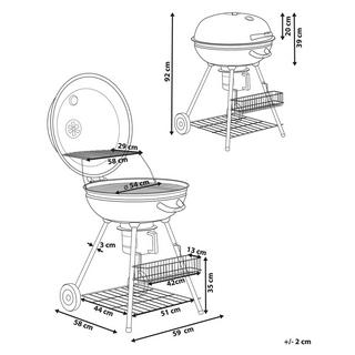 Beliani Holzkohlegrill aus Stahl MARAPI  