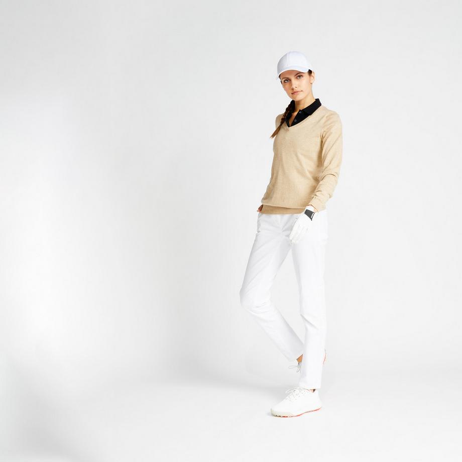 INESIS  V NECK MW500 - Pullover donna scollo a V cotone 