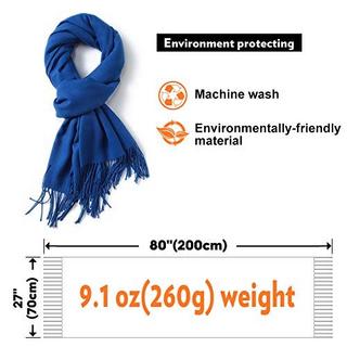 Only-bags.store Sciarpa Calda Invernale Autunnale in Cotone Tinta Unita con Nappe  