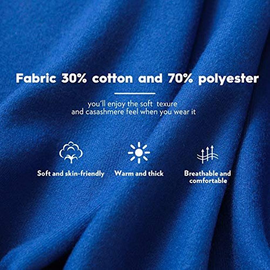 Only-bags.store Sciarpa Calda Invernale Autunnale in Cotone Tinta Unita con Nappe  