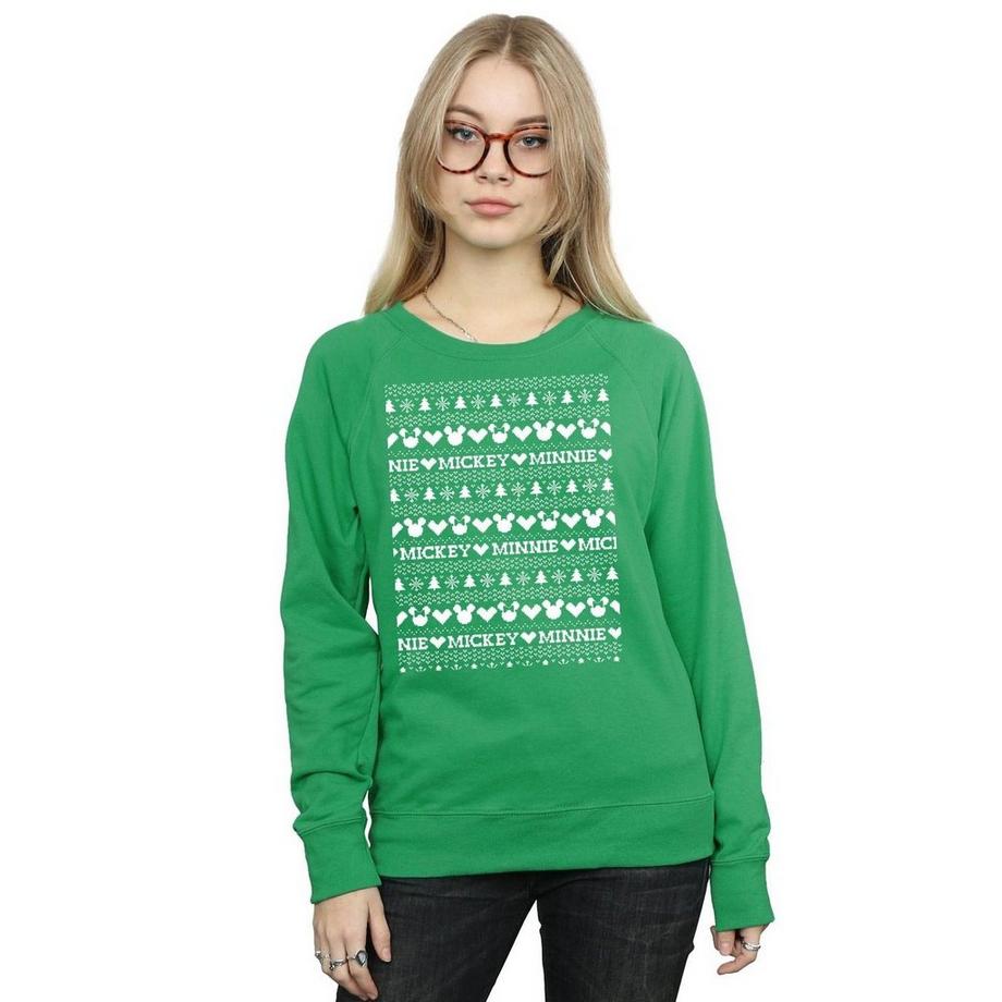 Disney Mickey Minnie Christmas Slim Fit Felpa  