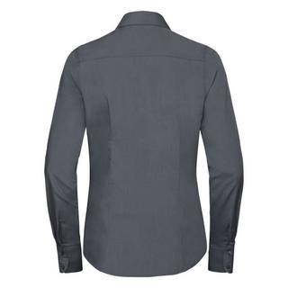 Russell  Collection Popelin Bluse Hemd, Langarm, pflegeleicht, tailliert 