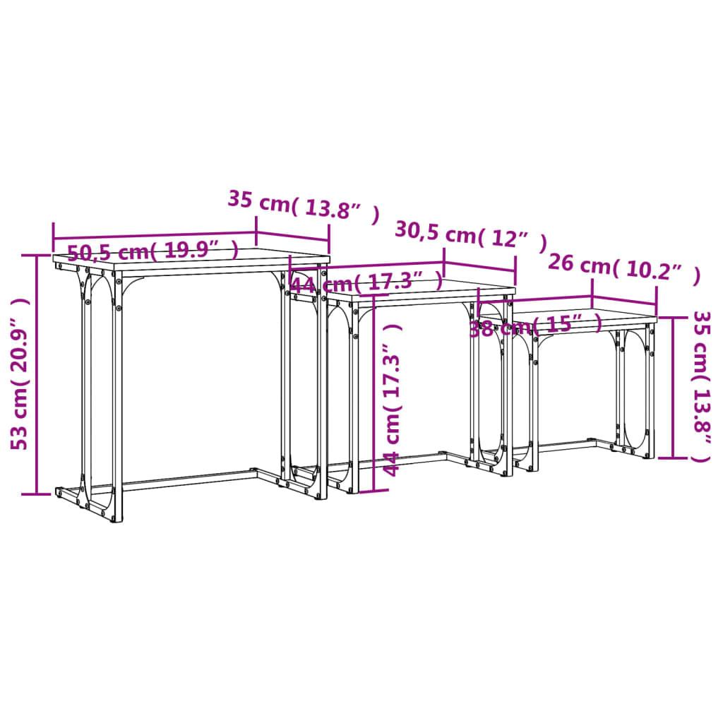 VidaXL Table basse gigogne bois d'ingénierie  