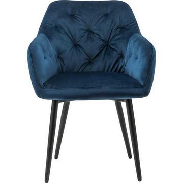 Fauteuil velours bleu