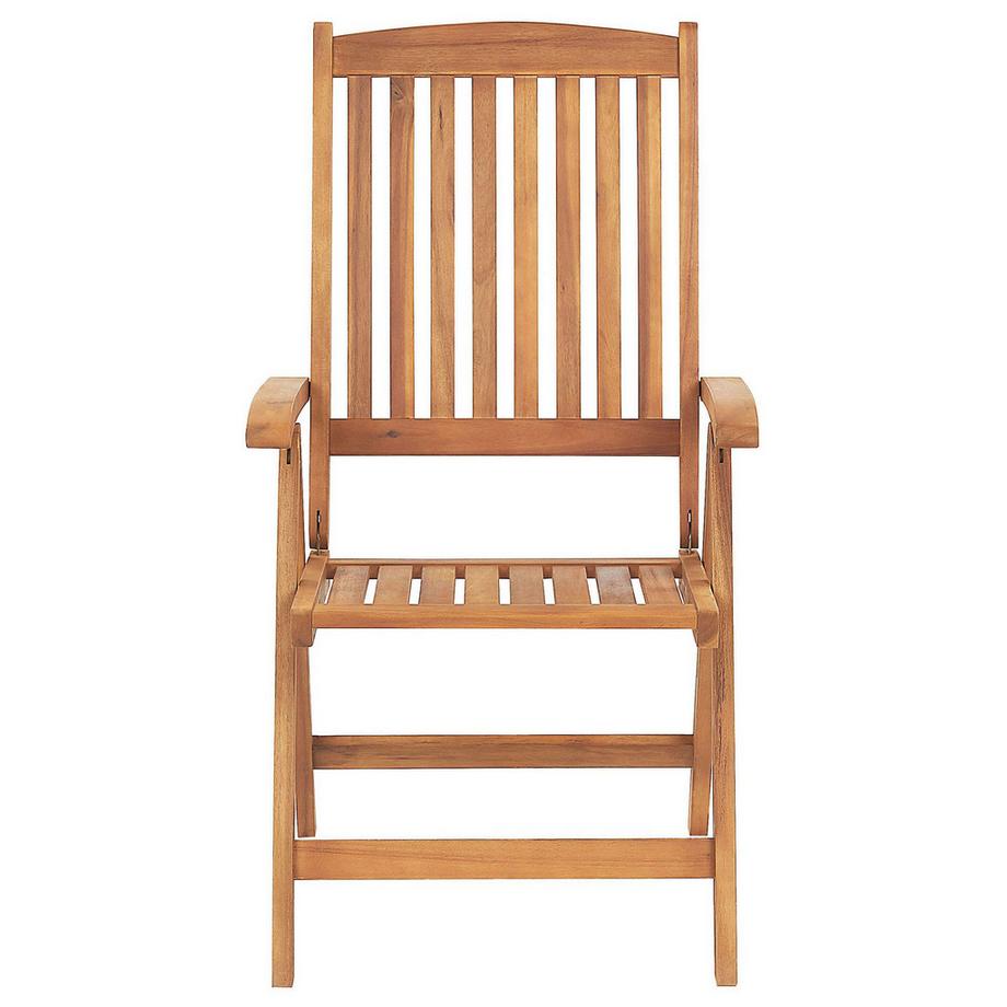 Beliani Lot de 6 chaises de jardin avec coussins en Acacia Traditionnel JAVA  