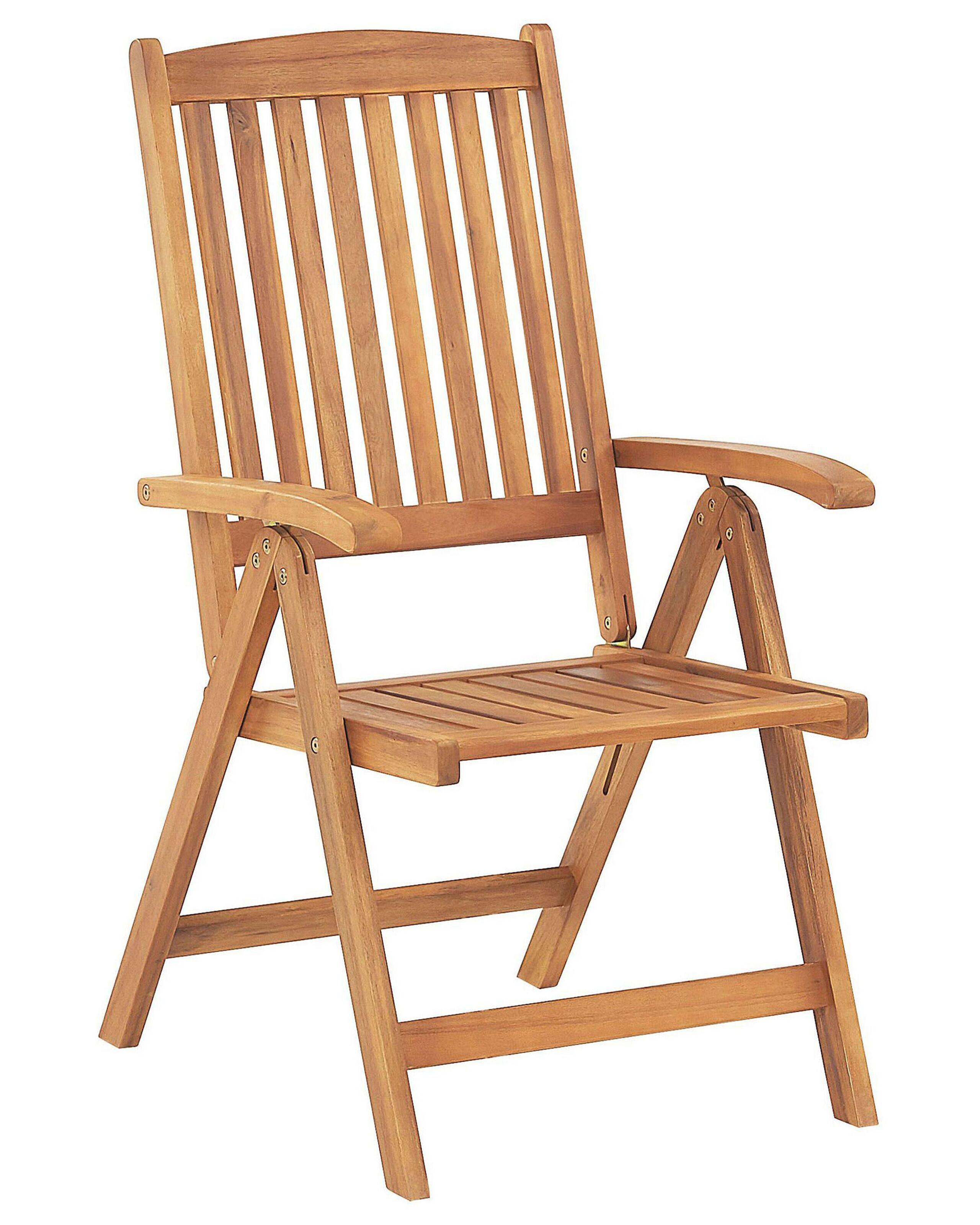 Beliani Set mit 6 Stühlen aus Akazienholz Klassisch JAVA  