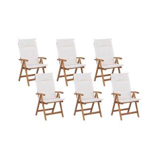 Beliani Lot de 6 chaises en Acacia Traditionnel JAVA  