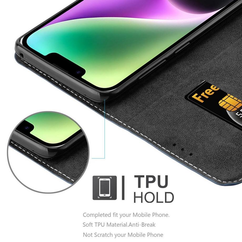 Cadorabo  Housse compatible avec Apple iPhone 14 PLUS - Coque de protection avec fermeture magnétique, fonction de support et compartiment pour carte 