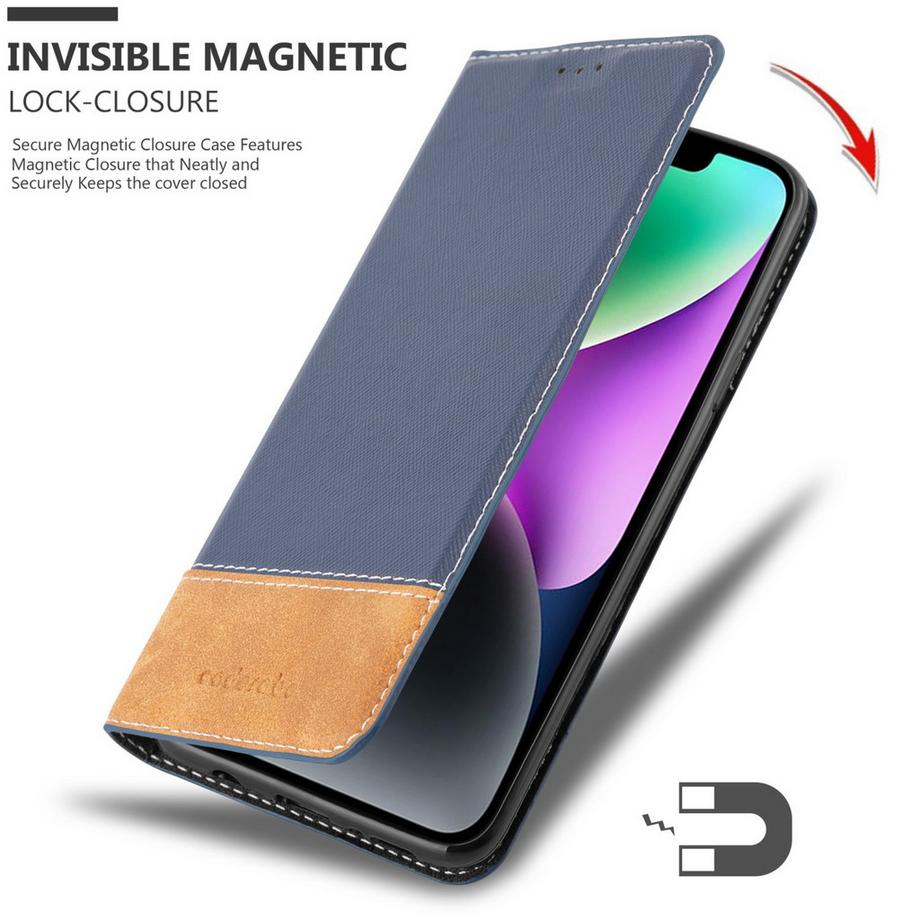 Cadorabo  Housse compatible avec Apple iPhone 14 PLUS - Coque de protection avec fermeture magnétique, fonction de support et compartiment pour carte 