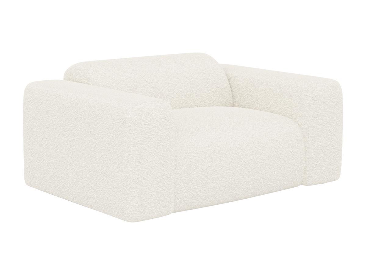 Maison Céphy Fauteuil en tissu bouclette blanc POGNI de Maison Céphy  