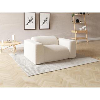 Maison Céphy Fauteuil en tissu bouclette blanc POGNI de Maison Céphy  