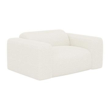 Fauteuil en tissu bouclette blanc POGNI de Maison Céphy