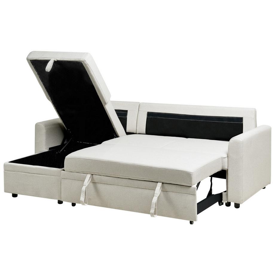 Beliani Canapé d'angle en Lin synthétique Scandinave NASSJO  