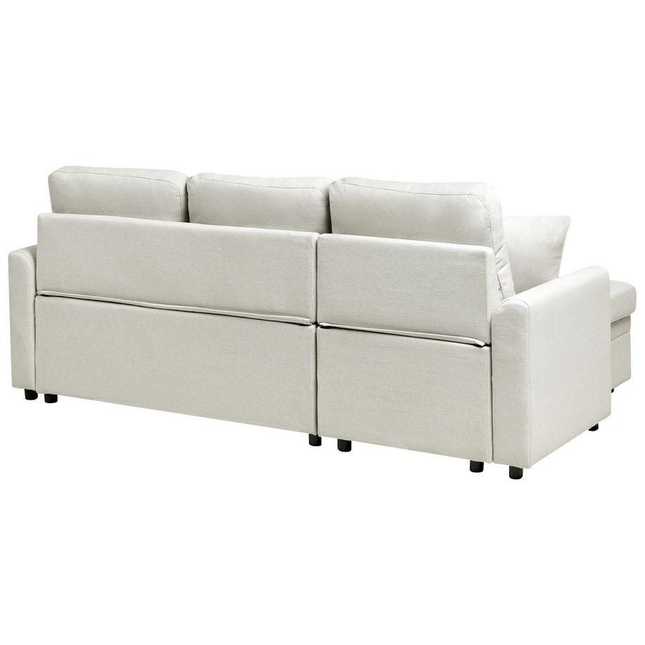 Beliani Canapé d'angle en Lin synthétique Scandinave NASSJO  