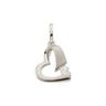 MUAU Schmuck  Pendentif coeur or blanc 750 diamant 0.06ct. 17x10mm 