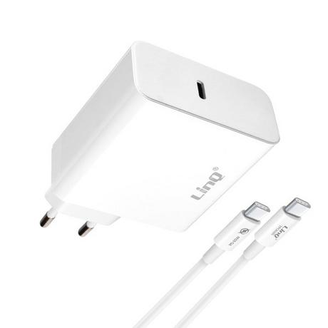 Avizar  Chargeur USB-C 65W avec Câble LinQ Blanc 