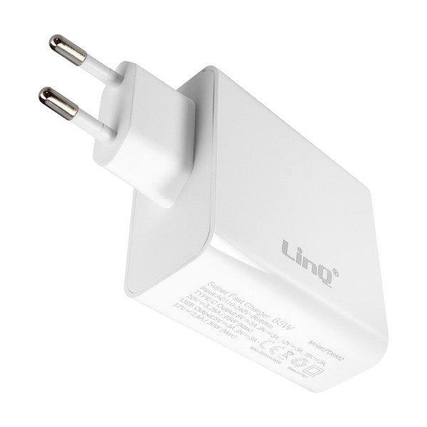 Avizar  Chargeur USB-C 65W avec Câble LinQ Blanc 