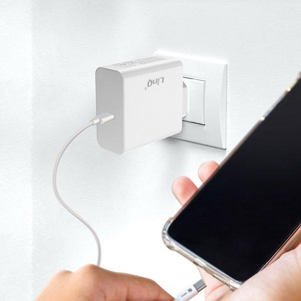 Avizar  Chargeur USB-C 65W avec Câble LinQ Blanc 