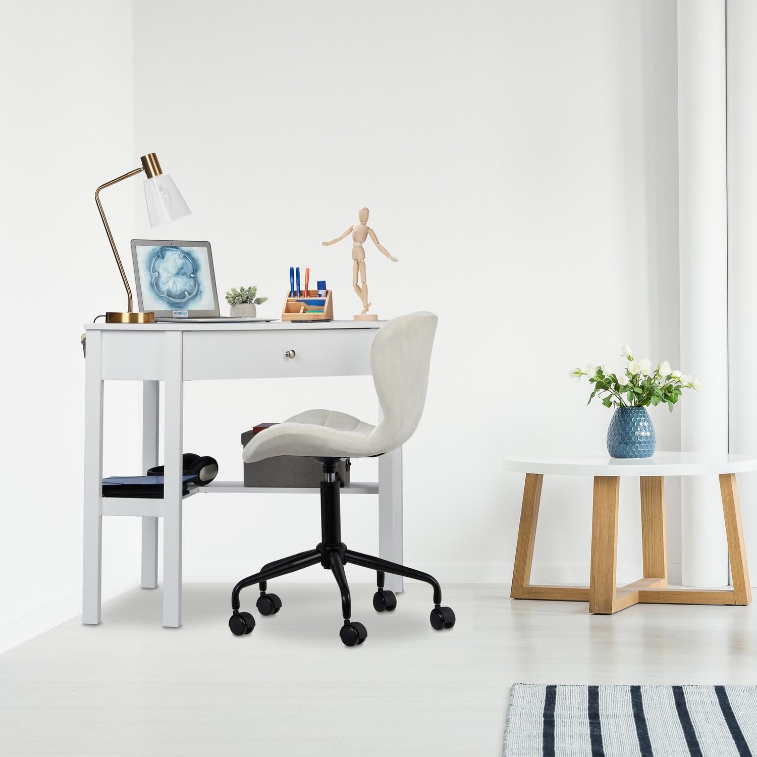 B2X Weißer Eckschreibtisch  