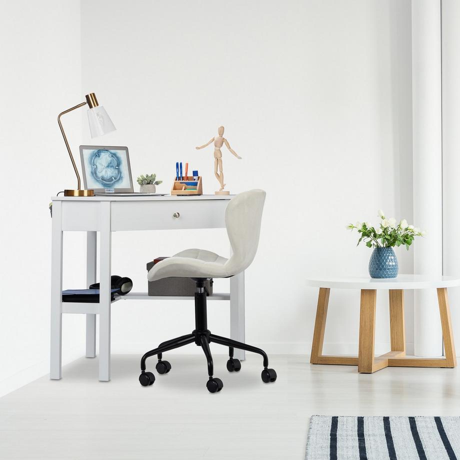 B2X Weißer Eckschreibtisch  