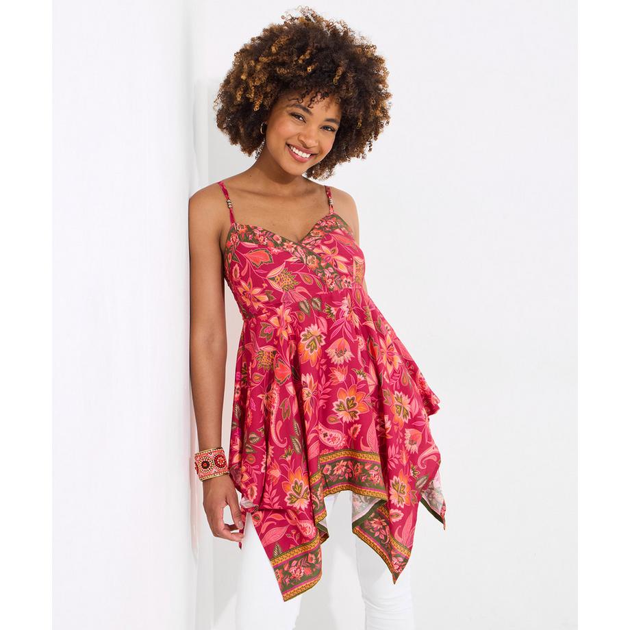 Joe Browns Top floreale asimmetrico arricciato  