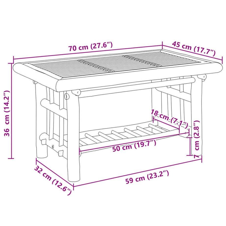 VidaXL Couchtisch bambus  
